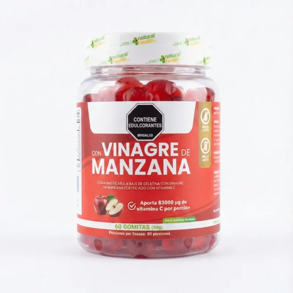 Gomitas con vinagre de manzana | Detox & Balance de pH  Natural Health - 60 unidades