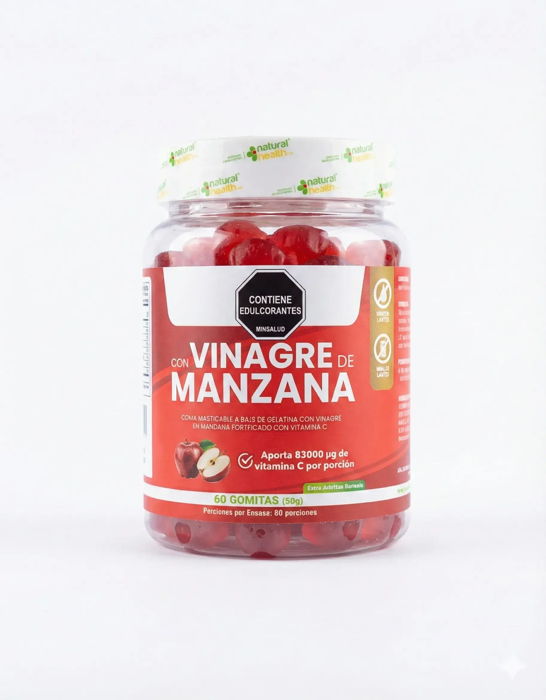 Gomitas con vinagre de manzana | Detox & Balance de pH  Natural Health - 60 unidades
